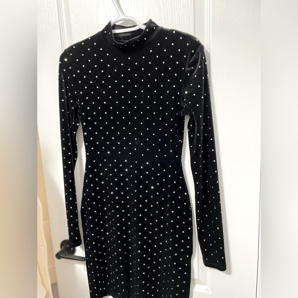 Black Velvet Mini Dress. H&M. Size Small